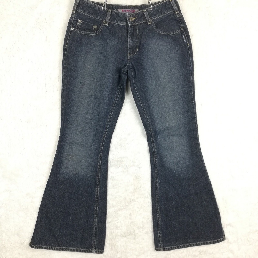 Silver Jeans Womens Flare‎ Leg Bell Bottom Blue Denim Dark Wash Low Rise 31